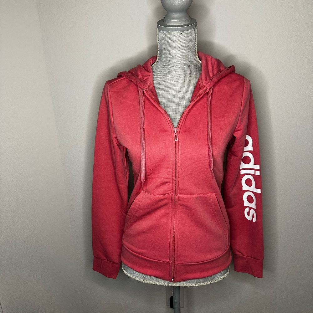 Adidas Women's Pink Hoodie Full Zip Jacket Size Small New With Tags